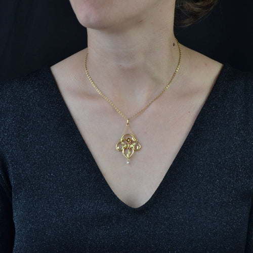 Pendentif Pendentif ancien perles et grenats 58 Facettes 19-188