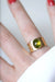 Bague 57 Bague bandeau or rose et cabochon péridot 58 Facettes