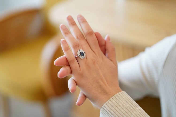 Bague 52 Bague saphirs et diamants en or blanc 18k 58 Facettes 24590