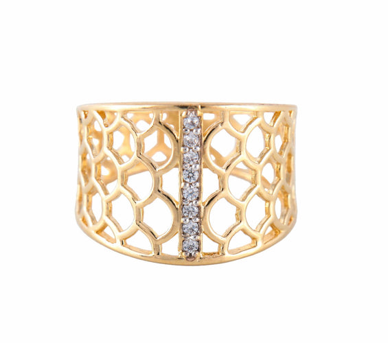 Bague BAGUE "LIEM" OR & ZIRCONIUMS 58 Facettes BO/220069