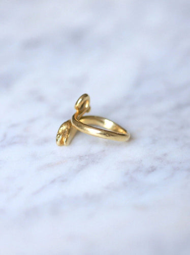 Bague serpent enroulé vintage en or jaune et diamants 58 Facettes