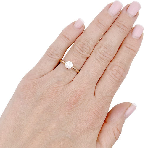 Bague 51 Bague solitaire diamant en or rose. 58 Facettes 33144