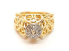 Ring 50 Art Deco Ring Yellow Gold Diamond 58 Facettes 00773CN