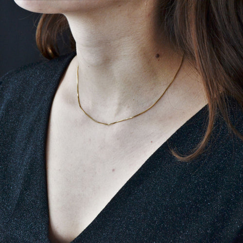 Collier Fine chaine or maille cube 58 Facettes 21-570B