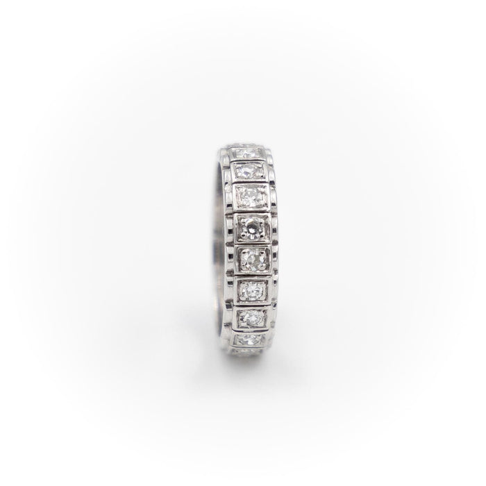 Bague 52 Bague Alliance Or blanc Diamant 58 Facettes 1855774CN