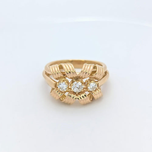 Bague Bague or rose et diamants 58 Facettes 25483