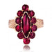 Ring 55 Old marquise rose gold garnet ring 58 Facettes 23-116