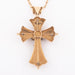 Provencal cross pendant in yellow gold and diamonds 58 Facettes