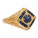 Ring 53 Signet Ring Yellow Gold Sapphire 58 Facettes 2360844CN