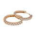 Earrings Pair of small hoop earrings in pink gold, diamonds. 58 Facettes 32666