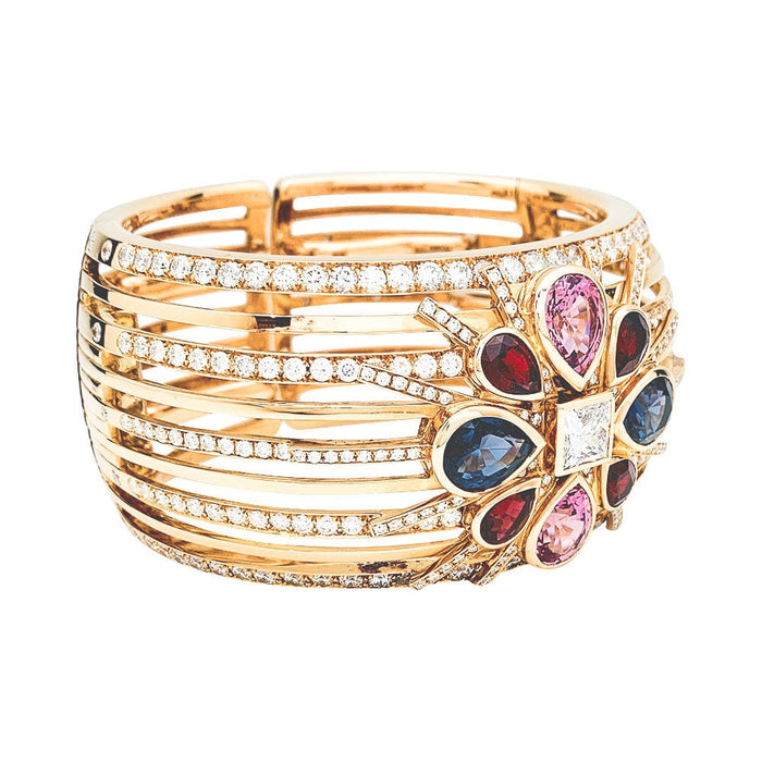 Bracelet Bracelet Manchette Chanel "San Marco" or rose, diamants et spinelles. 58 Facettes 31122