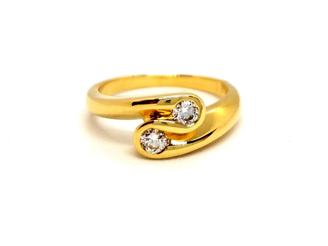 Bague 49 Bague Toi et Moi Or jaune Diamant 58 Facettes 815604CN