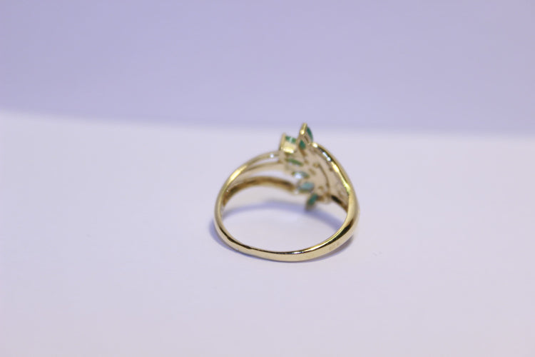 Bague 55 Bague Or Diamants et Emeraudes 58 Facettes