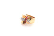 Ring 51 Tank ring Yellow gold Platinum Ruby Diamonds 58 Facettes 25372