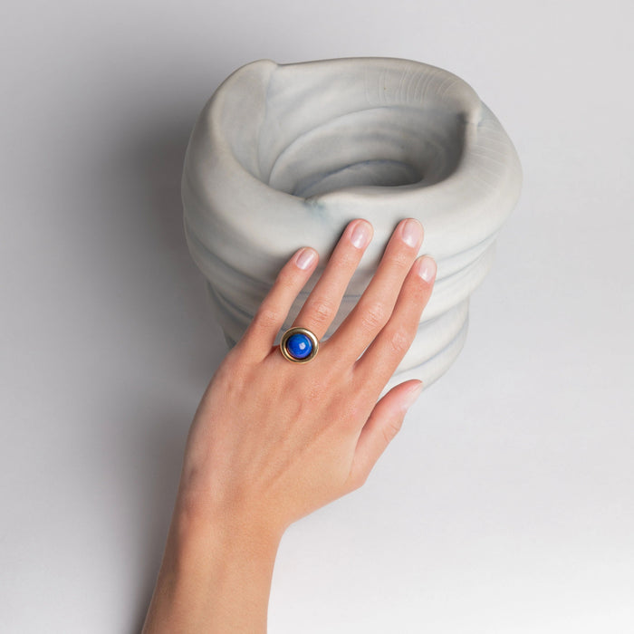 Bague Bague en Or gris & Lapis lazuli 58 Facettes