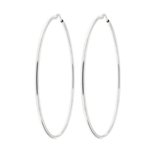 Boucles d'oreilles Orecchini oro bianco a cerchio 58 Facettes 33175