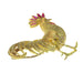 Brooch Gold rooster brooch with ruby ​​comb 58 Facettes 22033-0104