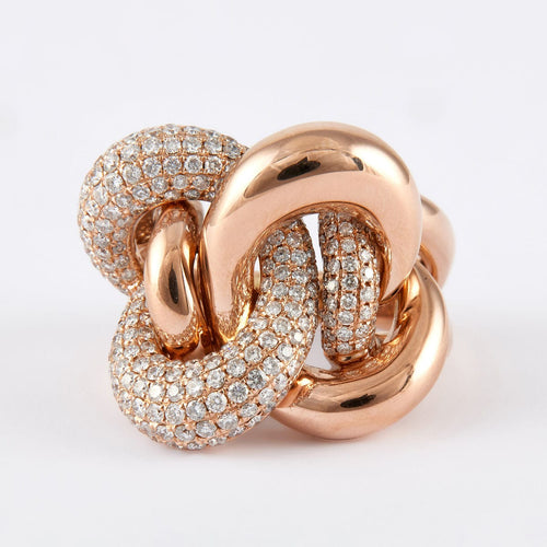 Bague 60 Bague Noeud Diamants Or rose 58 Facettes