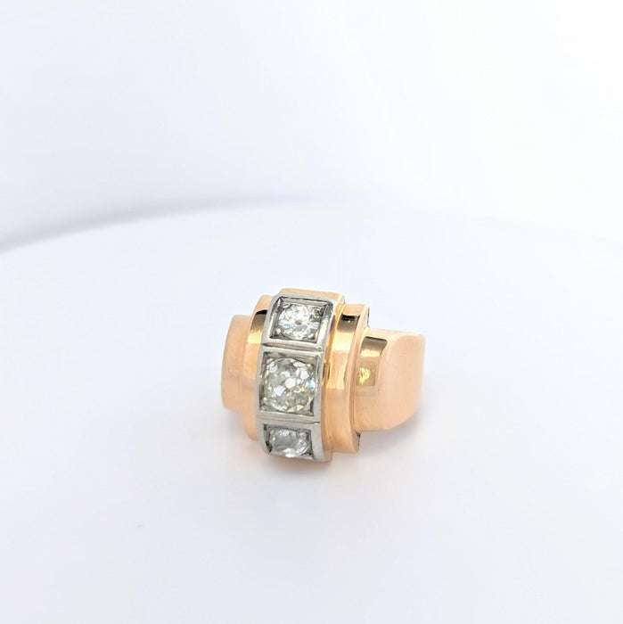 Bague Bague Tank en or rose et diamants 58 Facettes 25034