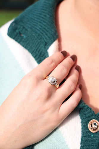 Bague 59 Bague Art déco Or jaune Diamant 58 Facettes 1887727CN