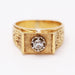 58.5 Textured Solitaire Ring in 18k Gold with Diamond 58 Facettes E359718