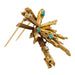 Chaumet brooch brooch in yellow gold, diamonds and turquoise. 58 Facettes 31240