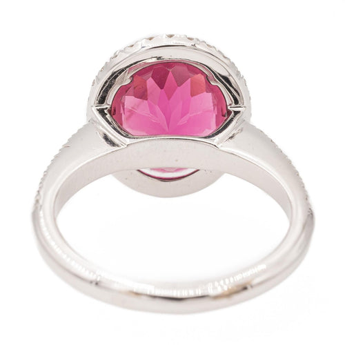 Bague 54 Bague Or blanc Tourmaline rose 58 Facettes 2543096CN