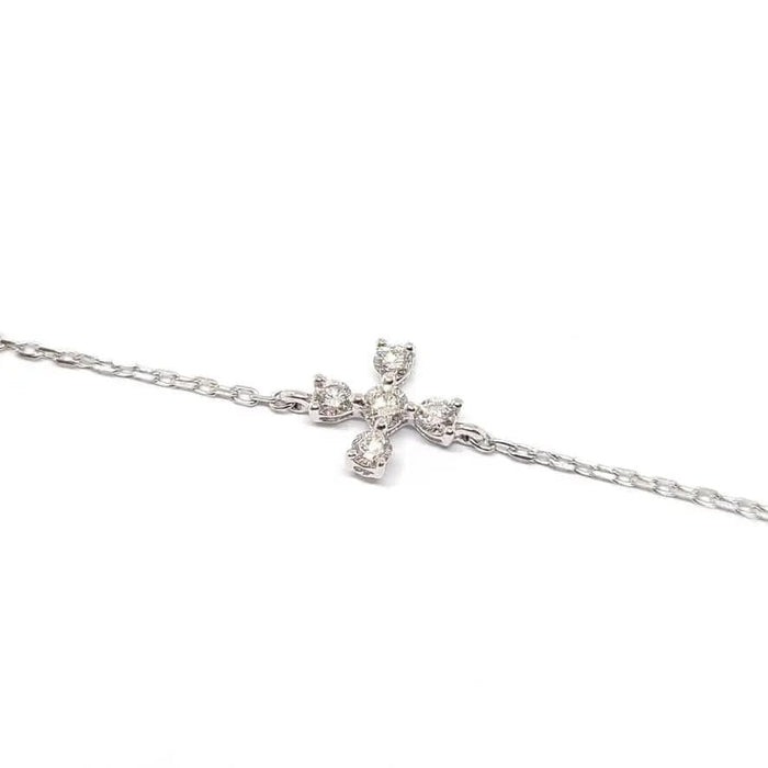 Bracelet Bracelet croix diamants or blanc 58 Facettes