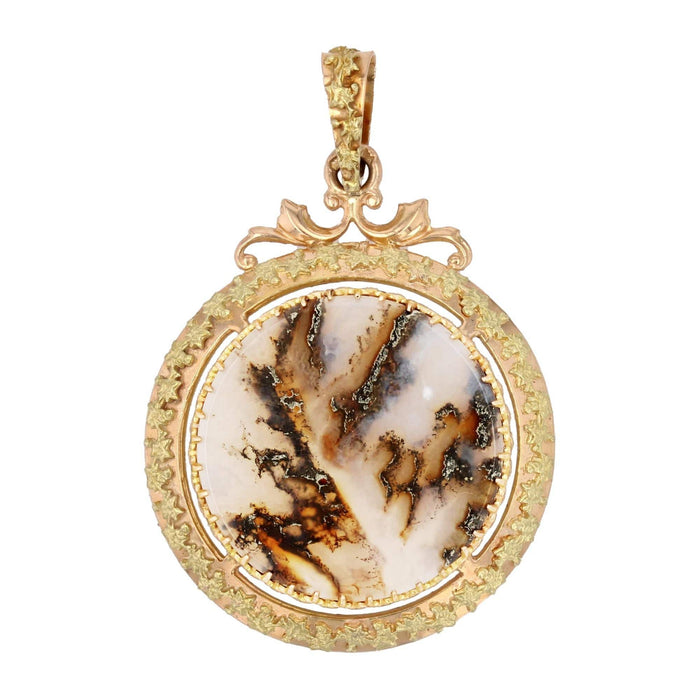 Pendentif Pendentif ancien agate dendritique et or 58 Facettes 23-103