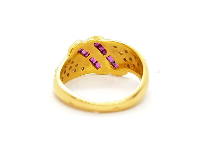 Bague 55 Bague Or jaune Rubis 58 Facettes 06352CD