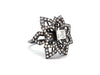 Ring 55 Flower Ring Black Gold Diamond 58 Facettes 578700RV