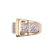Ring 52 Yellow gold Tank ring and 2 Diamonds 58 Facettes