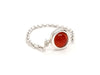 Ring 56 Chain Ring White Gold Carnelian 58 Facettes 843305CD