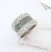 Ring Band ring White and black diamonds, White gold 58 Facettes AA 1551