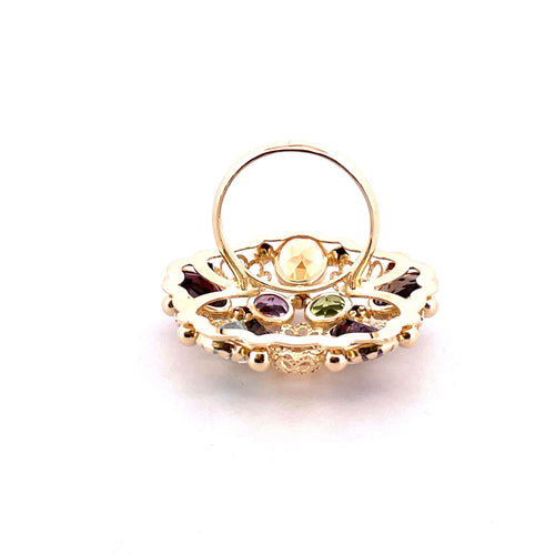 Bague 58 Bague Champignon Or jaune Pierres fines 58 Facettes