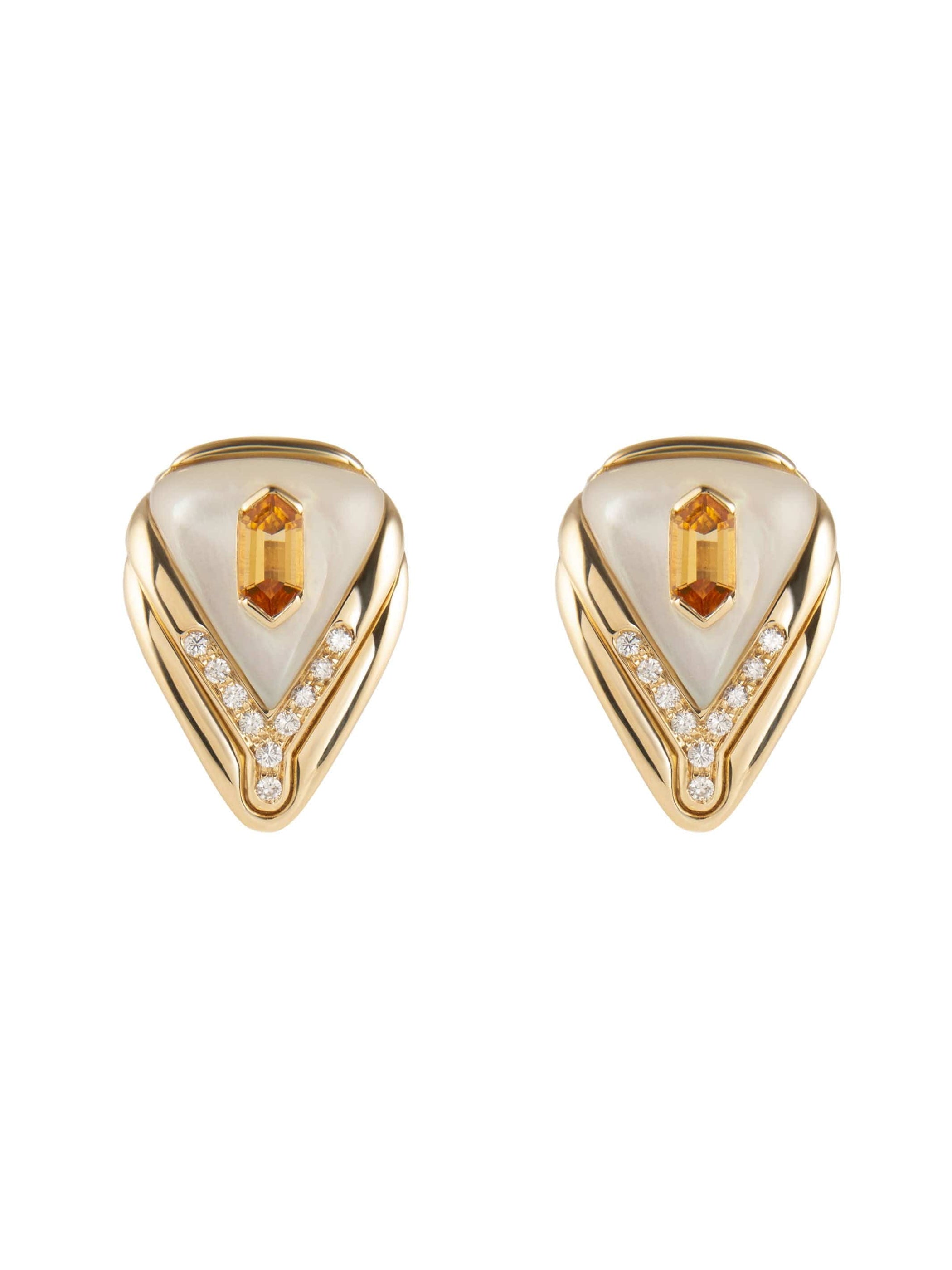 Boucles D'oreilles Clips Nacrées Vintage - Style Années 50 - Parfait état