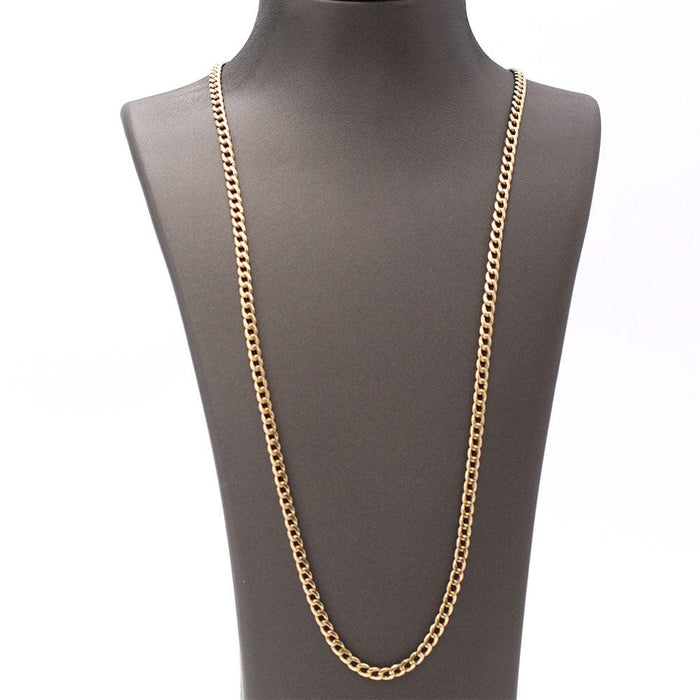 Collier Chaîne barbue en or massif 18 carats 58 Facettes E360073