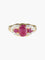 Bague Bague triptyque rubis poire et brillant or jaune 58 Facettes LP49-3