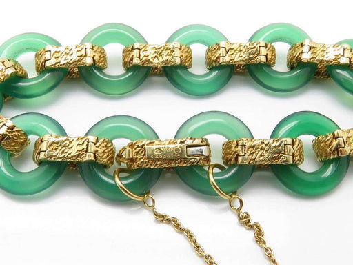 Bracelet Van Cleef & Arpels Bracelet Gold and green agate 58 Facettes 12711