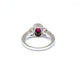 Ring Women's white gold ring with diamonds and rubies 58 Facettes