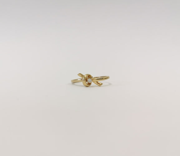 Bague 55 Bague Nœud Or et Diamant 58 Facettes LT 4136