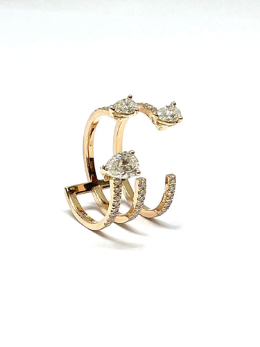 Bague Bague en or jaune et diamants forme poire 58 Facettes