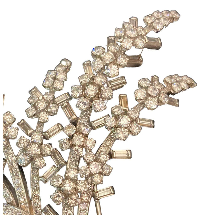 Broche Broche simple ou double, platine, or et diamants 58 Facettes