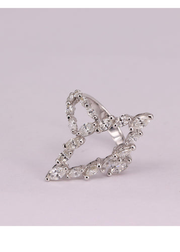 Bague Bague marquise Or blanc Diamant 58 Facettes P6