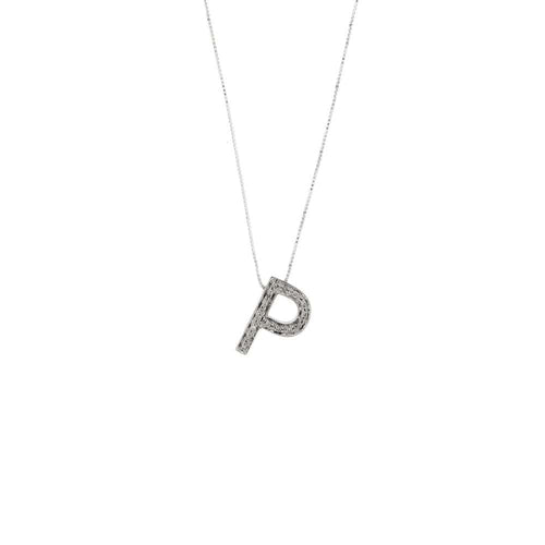 Collier Collier pendentif initiale P diamants 58 Facettes 27844