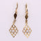 Boucles d'oreilles Dormeuses motif losange, perle 58 Facettes