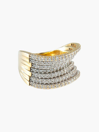 Bague Or Jaune / 58 BAGUE "WAVE" OR & DIAMANTS 58 Facettes BO/220034
