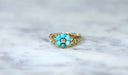 Bague 56 Bague fleur ancienne turquoises et diamant 58 Facettes