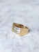 Ring Gold and diamond Tank signet ring 58 Facettes