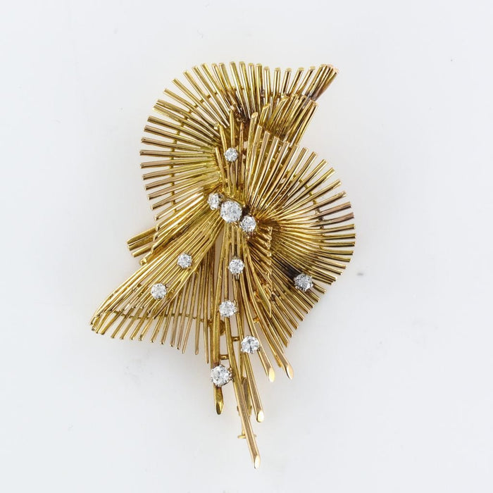 Broche Broche rétro or et diamants 58 Facettes 19-355